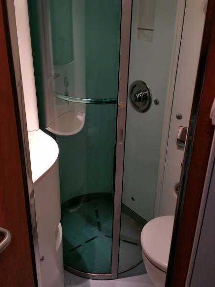 Private toilet and shower...on a train!