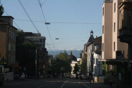 Central Zurich - mountains beckon
