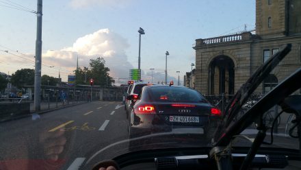 Aaargh! Zurich's morning traffic - NOT good for consumption!