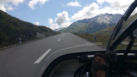 Climbing Oberalp pass