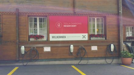 First Tesla destination charge in Switzerland