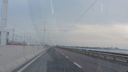 Crossing the causeway into Venice