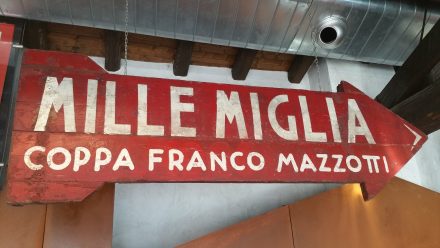 Historic sign for Mille Miglia