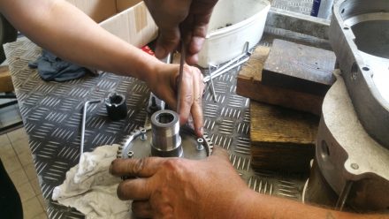 Screws go in