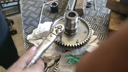 A torque wrench ensures just the right amount of force