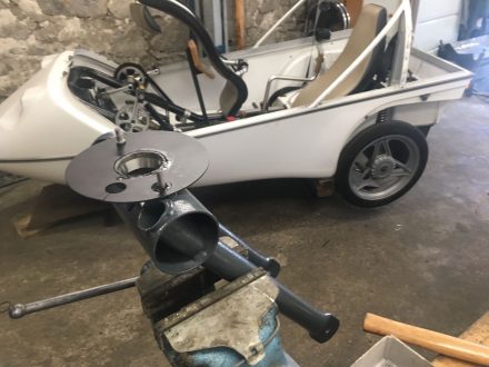 Sandblasted, new spot welding and protective paint