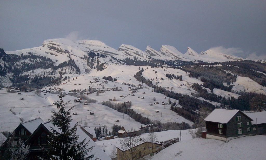 the view from our chalet - next morning