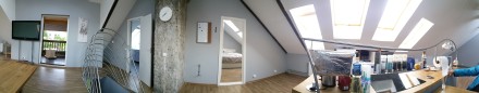 my room in riga - balcony & massive skylights