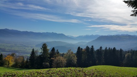 Rhine Valley and Austrian Alps in the background