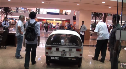 Driving into a shopping centre
