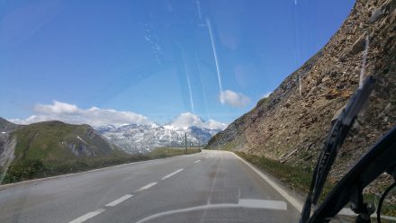 Driving towards Grimsel pass