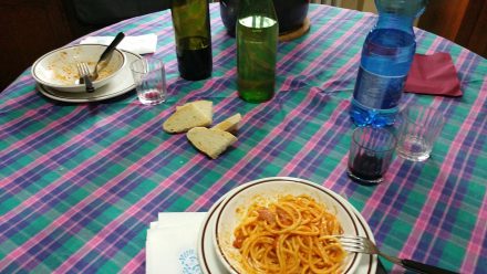 Simple Italian lunch & one of my favourites: Spaghetti all'Amatriciana