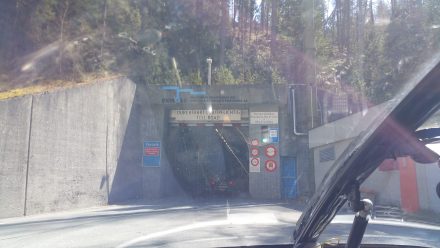 Tunnel entrance on our way to Livigno
