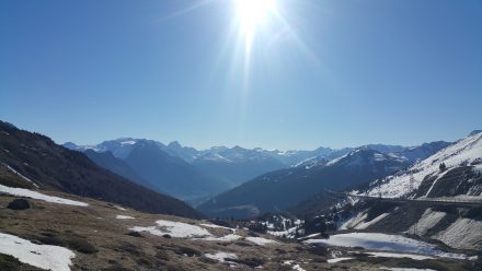 Soaking in the panorama before descending to Bormio