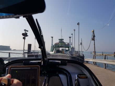 Entering the ferry