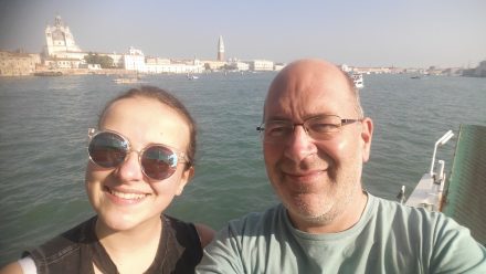 We've arrived - on the ferry to Lido