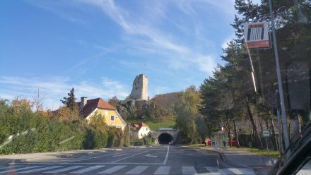 Crossing under a medieval castle