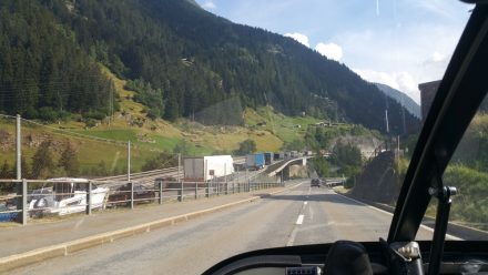 10km of traffic jam going towards the Gotthard tunnel