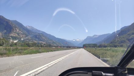 Driving towards Furka Pass