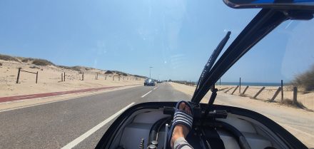 Sand creeping onto the road