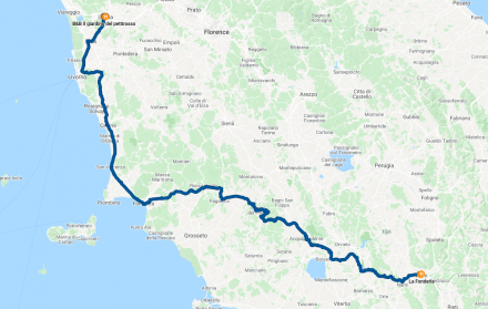 GPS track - Terni to Lucca