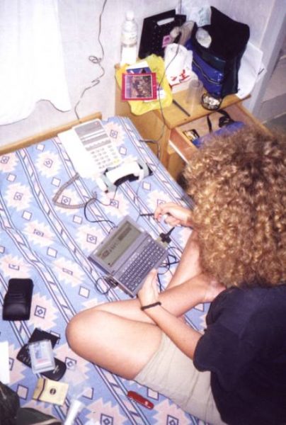 We're connecting to the Internet via an acoustic coupler - mid-90's